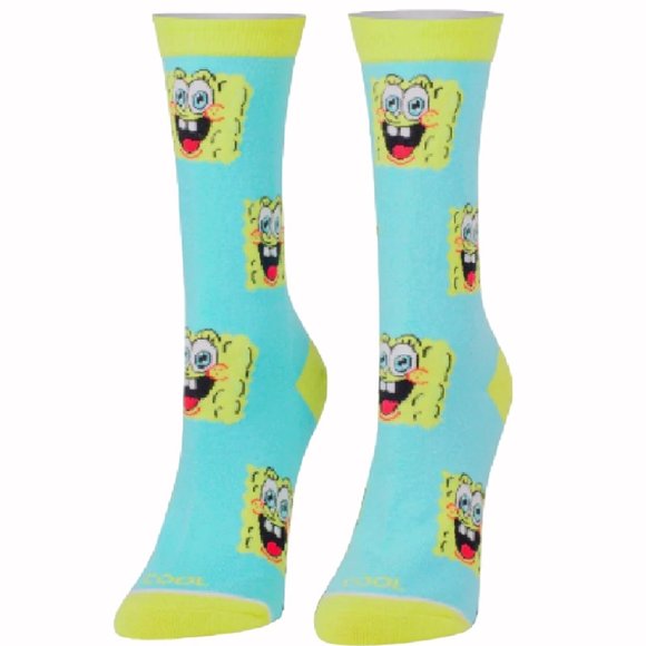 SpongeBob Blocks All Over Athletic Crew Socks - NEW Fast Ship - Picture 1 of 2